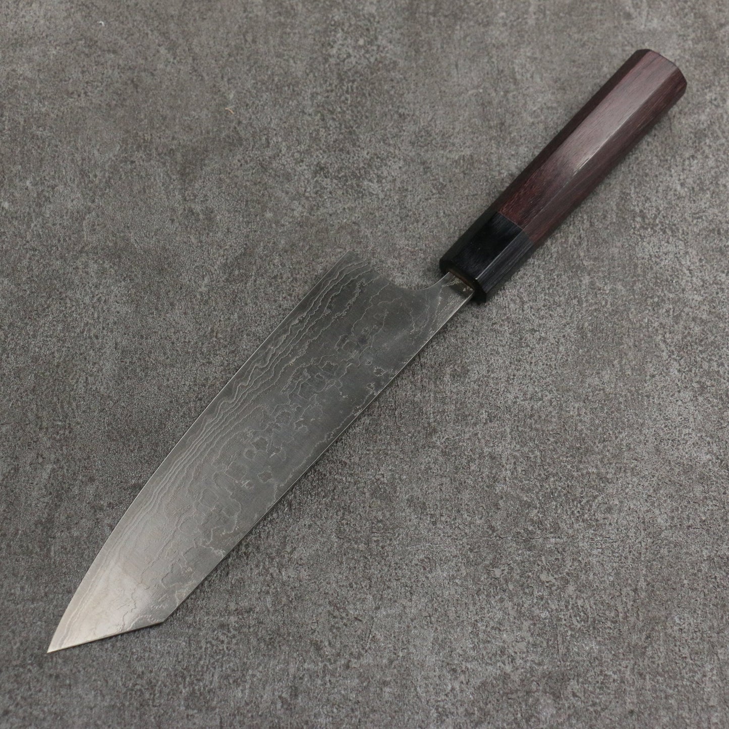 Thương hiệu Nao Yamamoto SG2 Thép Damascus đánh bóng hoàn thiện Dao đa năng Bunka 180mm chuôi dao gỗ hồng mộc (mõm: ván ép đen)
