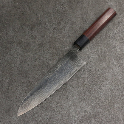 Thương hiệu Nao Yamamoto SG2 Thép Damascus đánh bóng hoàn thiện Dao đa năng Gyuto 180mm chuôi dao gỗ hồng mộc (bọc: ván ép đen)