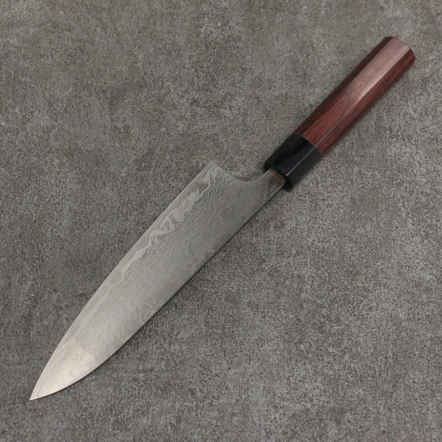 Thương hiệu Nao Yamamoto SG2 Thép Damascus đánh bóng hoàn thiện Dao đa năng Gyuto 180mm chuôi dao gỗ hồng mộc (bọc: ván ép đen)