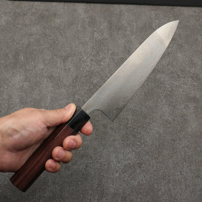 Thương hiệu Nao Yamamoto SG2 Thép Damascus đánh bóng hoàn thiện Dao đa năng Gyuto 180mm chuôi dao gỗ hồng mộc (bọc: ván ép đen)