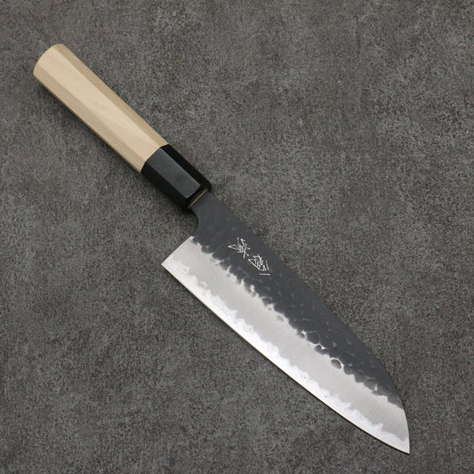 Thương hiệu Onryu Thép siêu xanh dao rèn thủ công màu đen Dao đa năng Santoku 165mm chuôi dao gỗ Mộc Lan