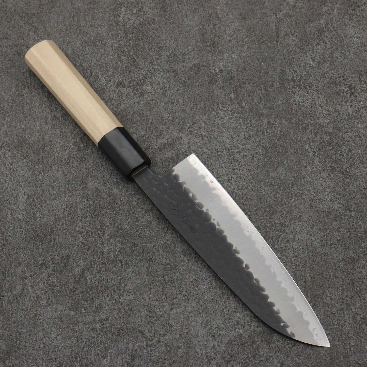 Thương hiệu Onryu Thép siêu xanh dao rèn thủ công màu đen Dao đa năng Santoku 165mm chuôi dao gỗ Mộc Lan