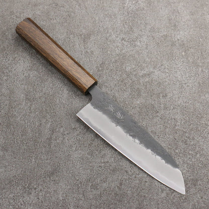 Thương hiệu Onryu Thép siêu xanh màu đen Satin Dao đa năng Santoku 165mm chuôi dao gỗ Sồi