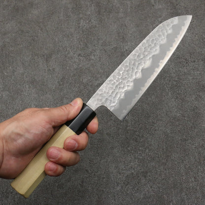 Thương hiệu Onryu Thép siêu xanh dao rèn thủ công Dao đa năng Santoku 165mm chuôi dao gỗ Mộc Lan