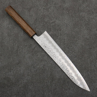 Thương hiệu Onryu Thép trắng No.1 dao rèn thủ công Dao đa năng Gyuto 240mm chuôi dao gỗ Sồi