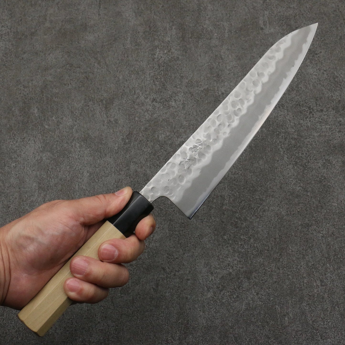 Thương hiệu Onryu Thép trắng No.2 dao rèn thủ công Dao đa năng Gyuto 210mm chuôi dao gỗ Mộc Lan