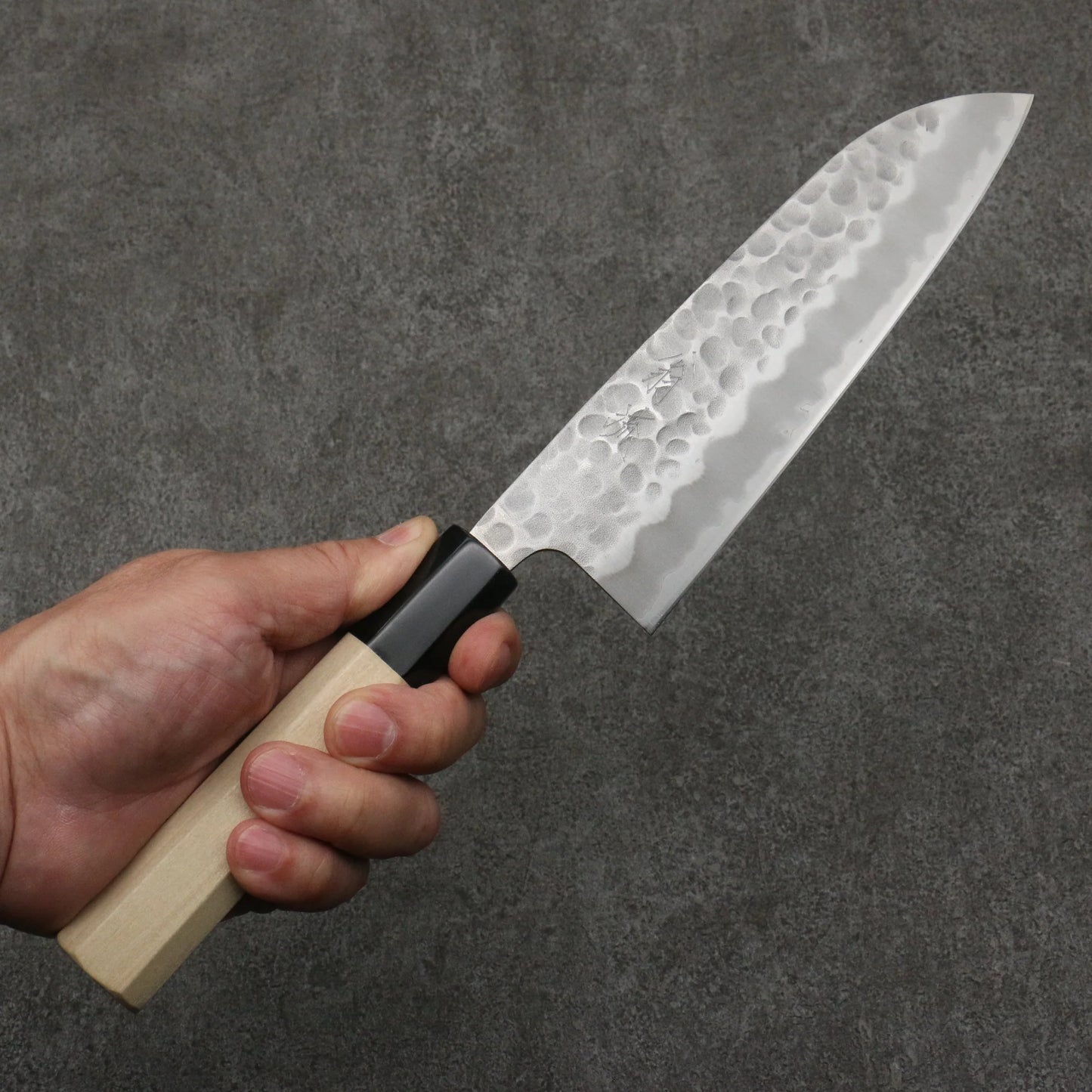 Thương hiệu Onryu Thép trắng No.2 dao rèn thủ công Dao đa năng Santoku 165mm chuôi dao gỗ Mộc Lan