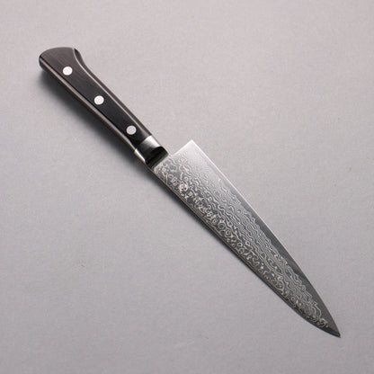 Thương hiệu Ryusen Bonten Unryu thép VG10 Thép Damascus 63 lớp Dao đa năng Gyuto 150mm chuôi dao gỗ Pakka đen