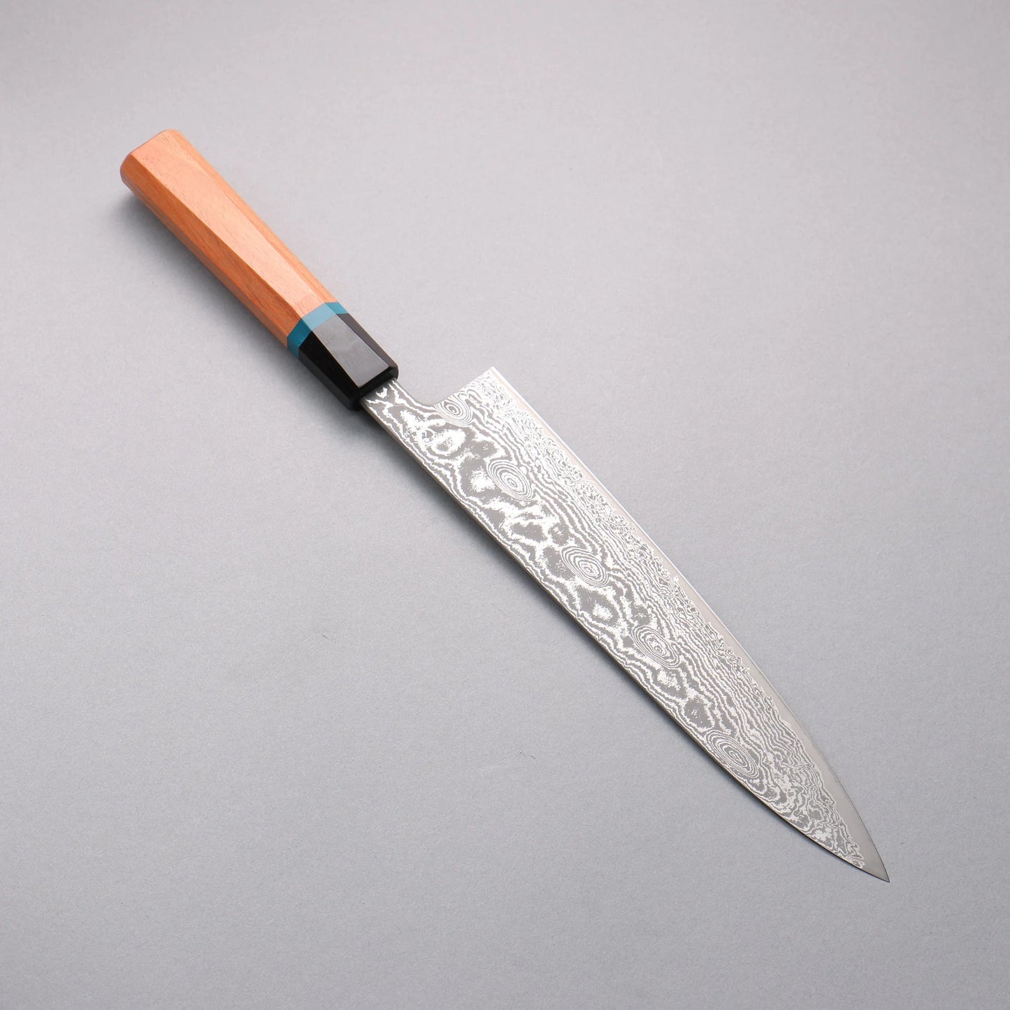 Thương hiệu Ryusen Bonten Unryu Kai thép VG10 Thép Damascus 63 lớp Dao đa năng Gyuto 240mm chuôi dao gỗ cây Karin