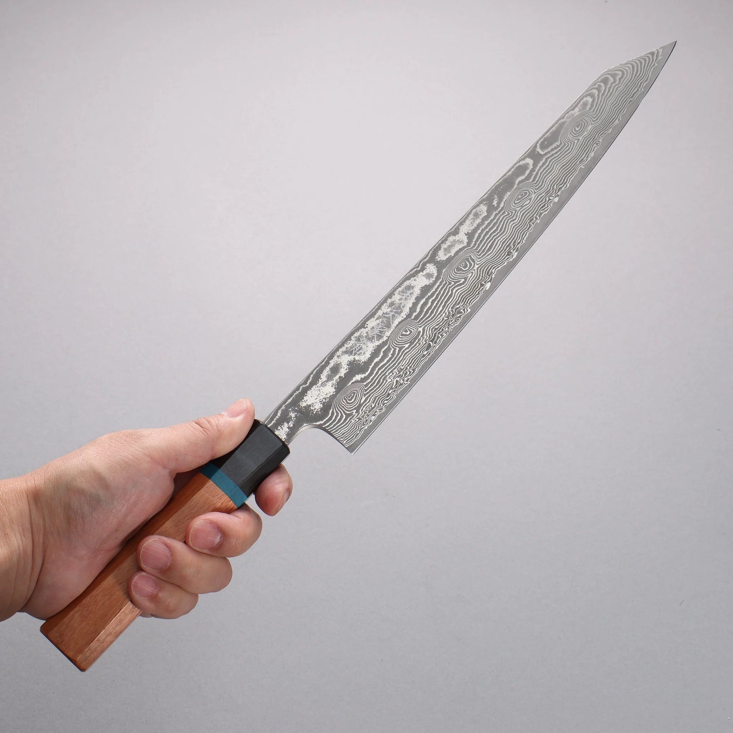 Thương hiệu Ryusen Bonten Unryu Kai VG10 Thép Damascus 63 lớp Dao lọc gân chuyên dụng Kiritsuke Sujihiki 270mm chuôi dao gỗ cây Karin