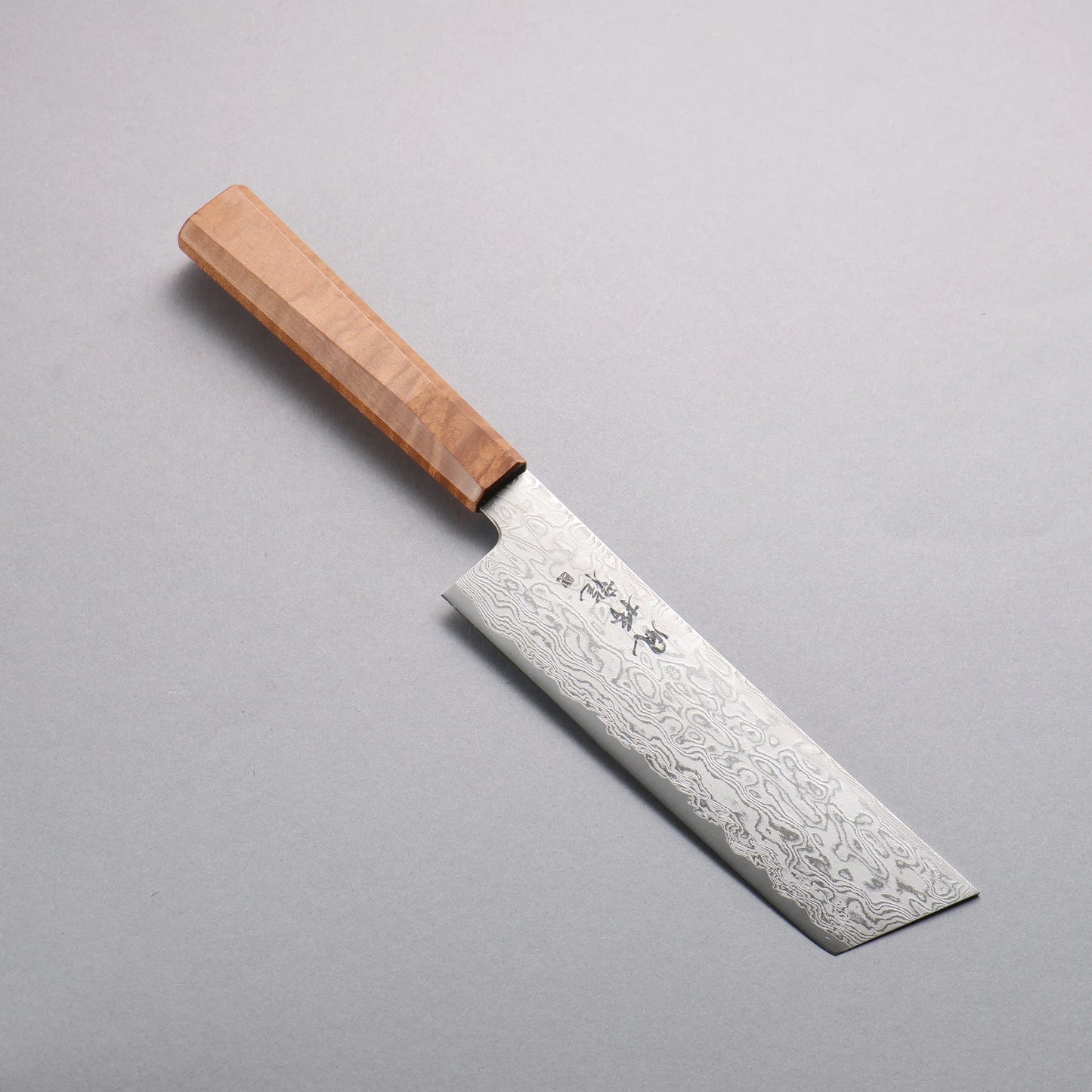 Thương hiệu Ryusen Kagakuryu ATS314 63 lớp thép Damascus Dao thái rau củ chuyên dụng Nakiri 155mm chuôi dao mô hình gỗ phong xoăn