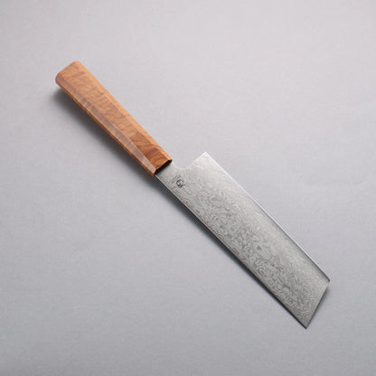 Thương hiệu Ryusen Kagakuryu ATS314 63 lớp thép Damascus Dao thái rau củ chuyên dụng Nakiri 155mm chuôi dao mô hình gỗ phong xoăn