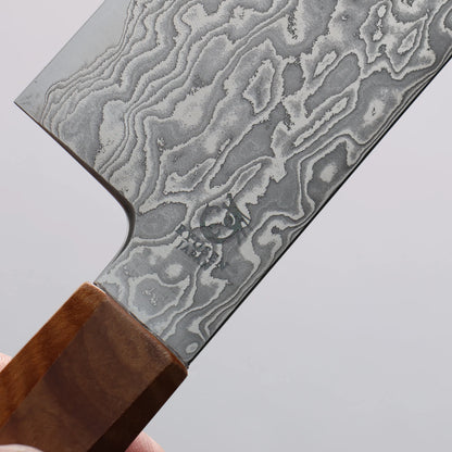 Thương hiệu Ryusen Kagakuryu ATS314 63 lớp thép Damascus Dao thái rau củ chuyên dụng Nakiri 155mm chuôi dao mô hình gỗ phong xoăn