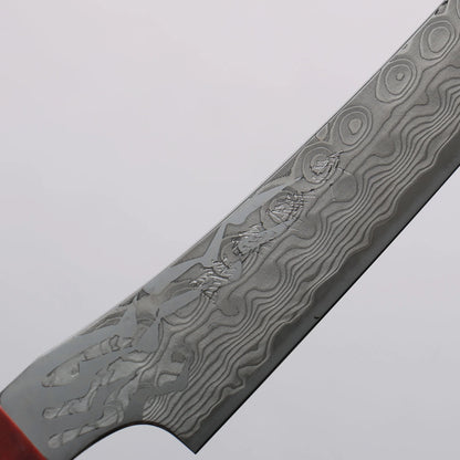 Thương hiệu Ryusen Guren Hiryu Kai SPG STRIX thép Damascus Dao cắt nhỏ Kiritsuke Petty 135mm chuôi dao gỗ dương ổn định