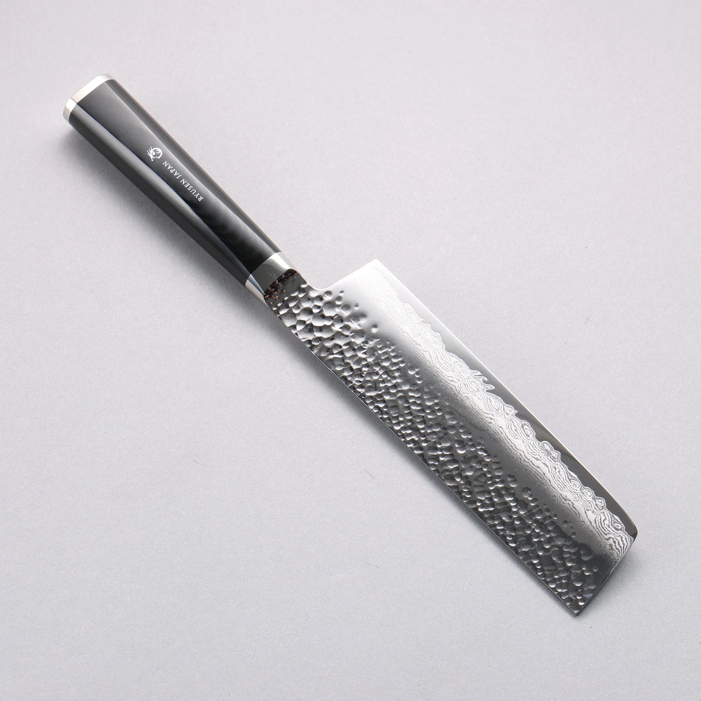 Thương hiệu Ryusen Tanganryu thép VG10 Thép Damascus 67 lớp Dao thái rau chuyên dụng Nakiri 160mm chuôi dao Micarta đen