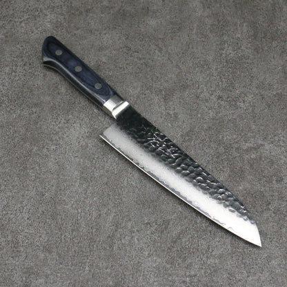 Thương hiệu Seisuke Seiun VG10 33 Layer thép Damascus Dao đa năng Santoku Knife 180mm chuôi dao hoa văn ván ép (xanh đậm)