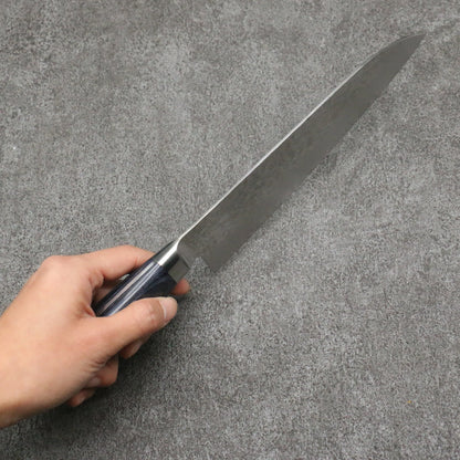 Thương hiệu Seisuke Seiun VG10 33 Layer thép Damascus Dao đa năng Santoku Knife 180mm chuôi dao hoa văn ván ép (xanh đậm)