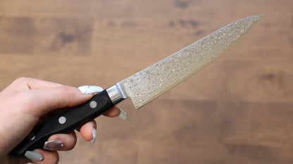 Thương hiệu Seisuke thép AUS10 45 Lớp Damascus Dao nhỏ được đánh bóng Petty 135mm tay cầm bằng gỗ dán màu đen