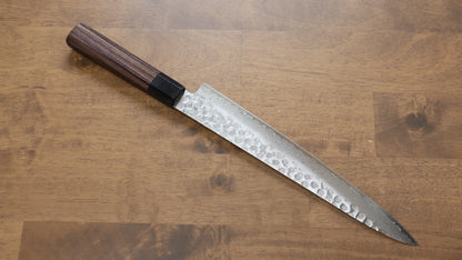 Thương hiệu Seisuke AUS10 45 Lớp thép Damascus Dao lọc gân chuyên dụng Sujihiki 240mm chuôi dao gỗ hồng sắc