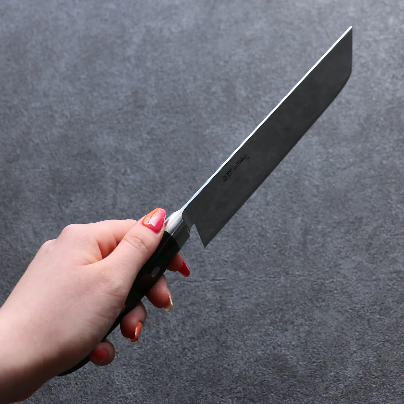 Thương hiệu Seisuke Sóng AUS10 Thép Damascus tráng gương Dao thái rau chuyên dụng Nakiri dao Nhật 165mm chuôi dao gỗ Pakka đen