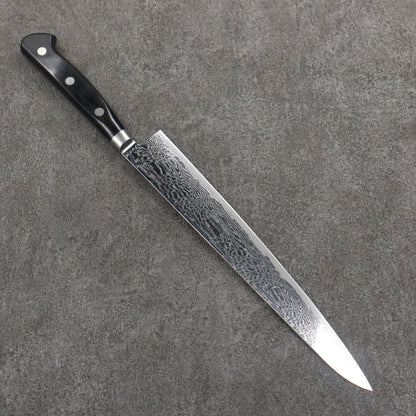 Thương hiệu Seisuke Sóng AUS10 Thép Damascus tráng gương hoàn thiện Dao lọc gân chuyên dụng Sujihiki 240mm chuôi dao gỗ Pakka đen