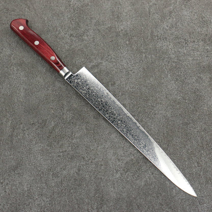 Thương hiệu Seisuke AUS10 Thép Damascus Dao lọc gân chuyên dụng Sujihiki 240mm chuôi dao gỗ ép đỏ