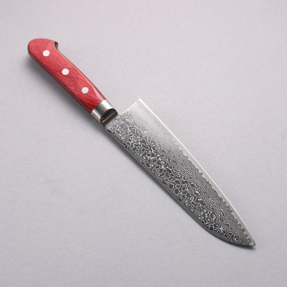 Thương hiệu Seisuke Kagami 2 AUS10 Thép Damascus tráng gương hoàn thiện Dao đa năng Santoku 180mm chuôi dao gỗ ép đỏ