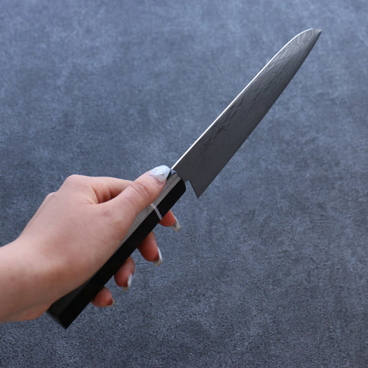 Thương hiệu Seisuke AUS10 Dao đa năng Santoku dao Nhật 180mm chuôi dao gỗ Pakka đen