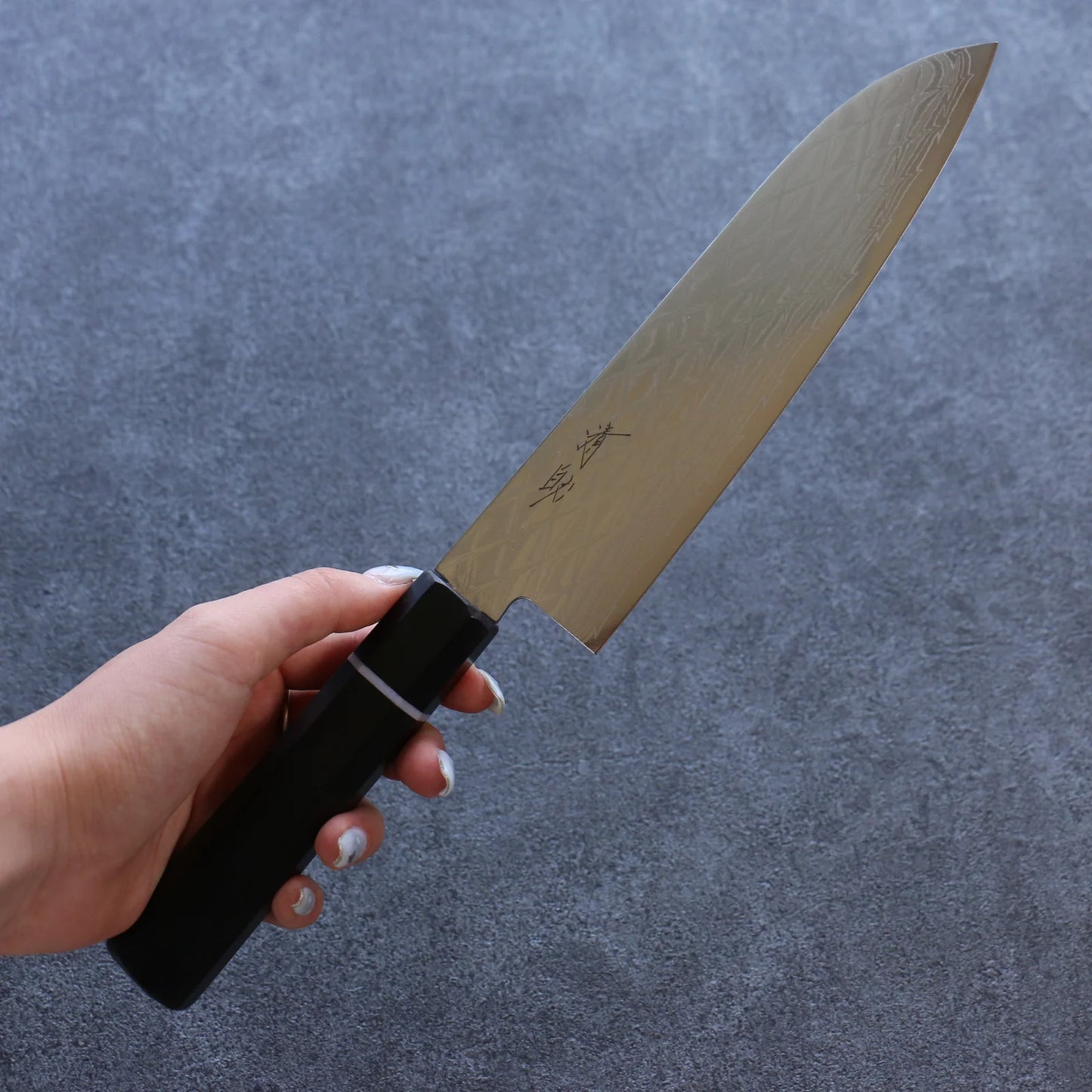 Seisuke Marke AUS10 Santoku-Mehrzweckmesser Japanisches Messer 180 mm schwarzer Pakkaholzgriff