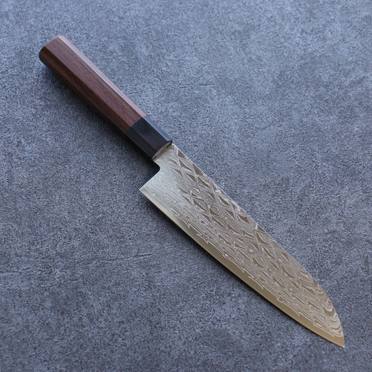 Thương hiệu Seisuke AUS10 Dao đa năng Santoku dao Nhật 180mm chuôi dao gỗ ép nâu