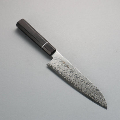 Thương hiệu Seisuke AUS10 Gương Vải Dao đa năng Santoku 180mm chuôi dao hoa văn gỗ hồng sắc (có vòng trắng)