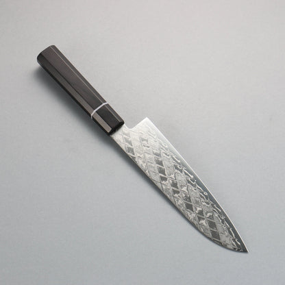 Thương hiệu Seisuke AUS10 Gương Vải Dao đa năng Santoku 180mm chuôi dao hoa văn gỗ hồng sắc (có vòng trắng)