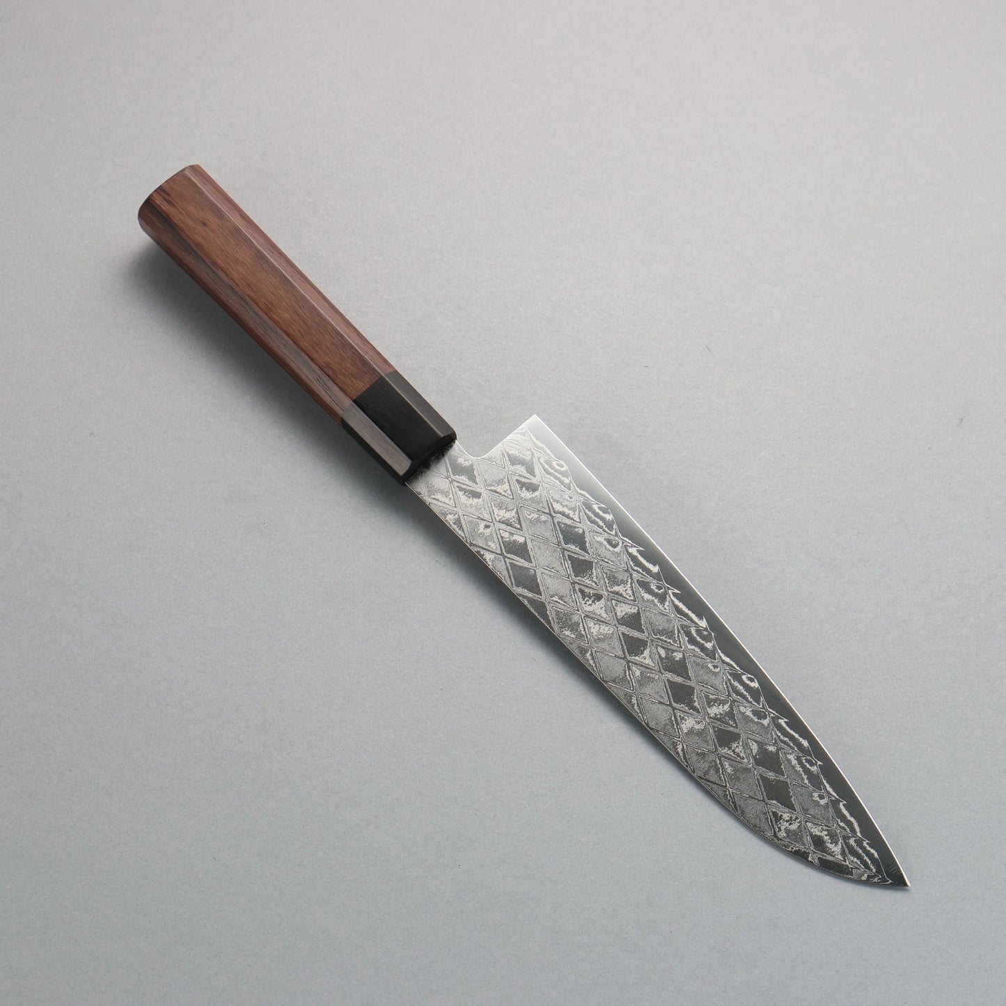 Thương hiệu Seisuke AUS10 Gương vải Dao đa năng Santoku 180mm chuôi dao hoa văn gỗ cẩm lai (Mõm: Gỗ dán màu đen)