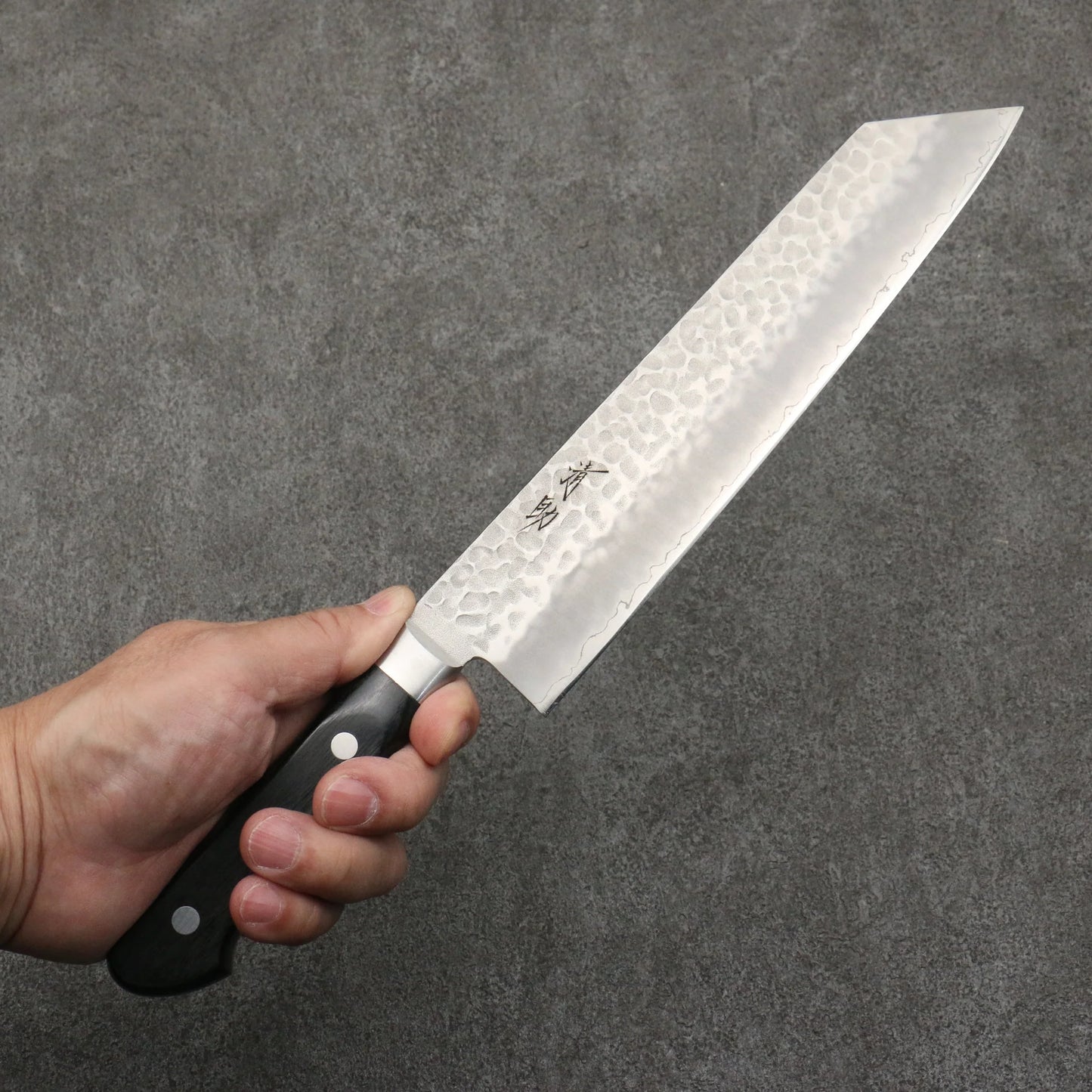 Thương hiệu Seisuke AUS8 vân búa Dao rèn thủ công Dao đa năng Kiritsuke Gyuto 210mm chuôi dao gỗ Pakka đen