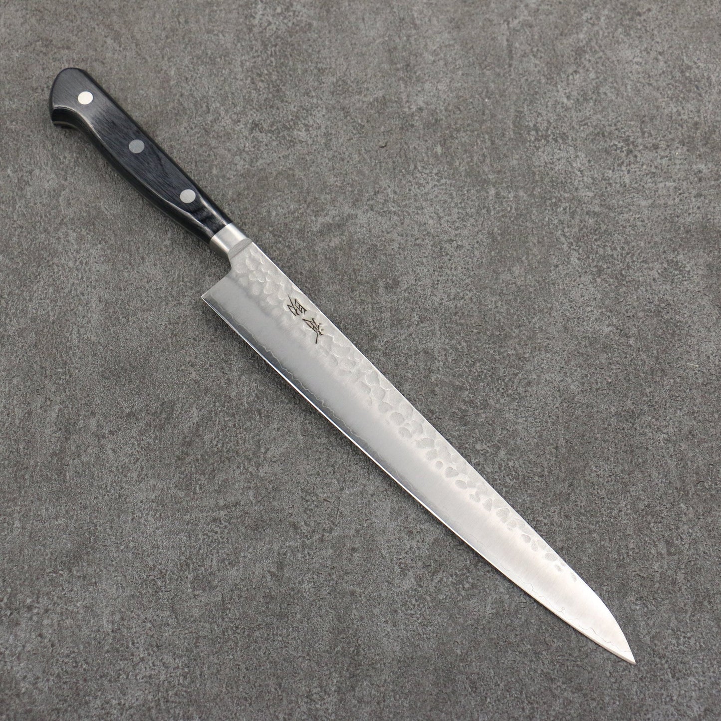 Thương hiệu Seisuke thép AUS8 vân búa dao rèn thủ công Dao lọc gân chuyên dụng Sujihiki 240mm chuôi dao gỗ Pakka đen