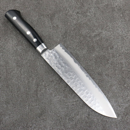 Free ship - Thương hiệu Seisuke Thép xanh Rèn thủ công Dao đa năng Santoku 180mm chuôi dao gỗ Pakka đen