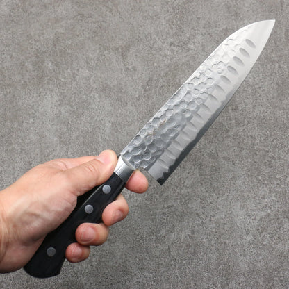 Free ship - Thương hiệu Seisuke Thép xanh Rèn thủ công Dao đa năng Santoku 180mm chuôi dao gỗ Pakka đen