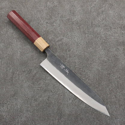 Thương hiệu Seisuke Thép xanh No.2 màu đen hoàn thiện Dao đa năng Kiritsuke Gyuto 210mm chuôi dao gỗ mẫu trái tim màu tím (bọc: gỗ sồi)