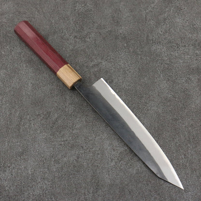 Thương hiệu Seisuke Thép xanh No.2 màu đen hoàn thiện Dao đa năng Kiritsuke Gyuto 210mm chuôi dao gỗ mẫu trái tim màu tím (bọc: gỗ sồi)