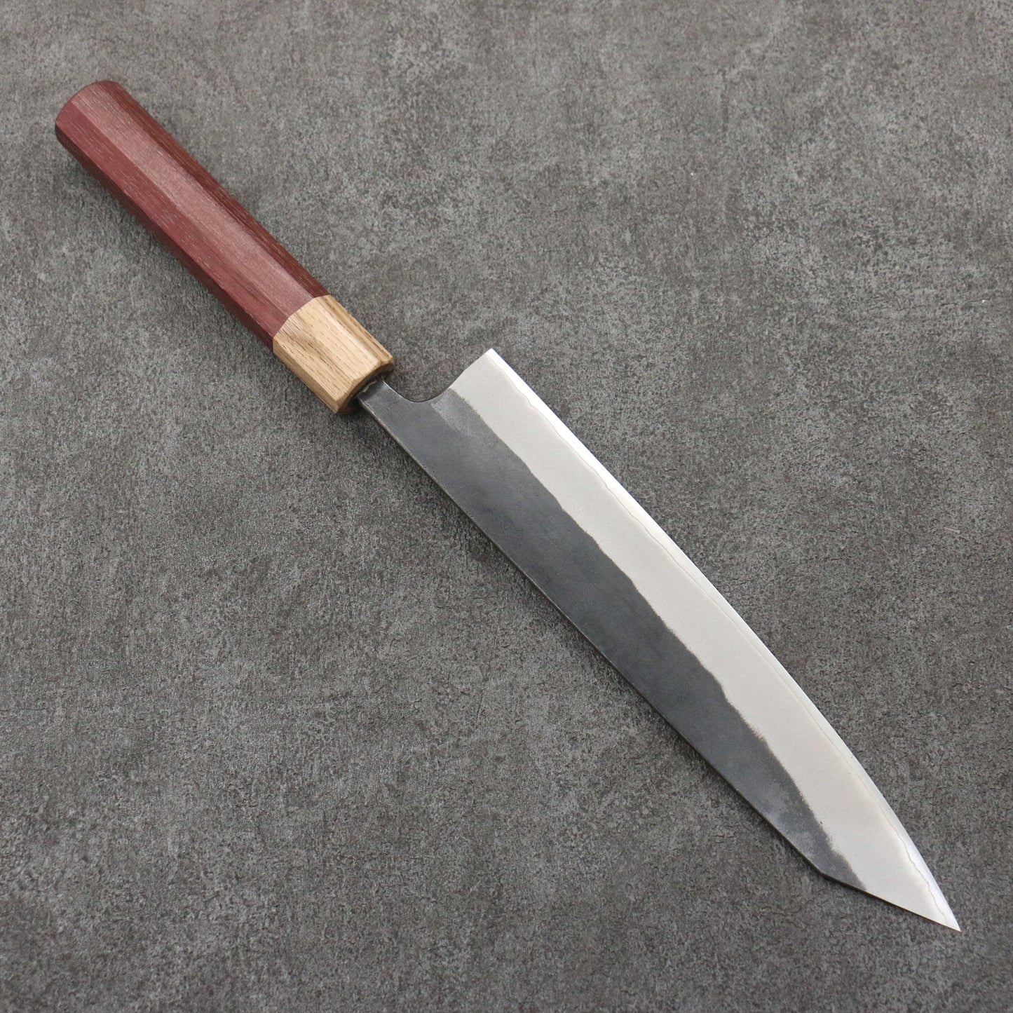 Thương hiệu Seisuke Thép xanh No.2 màu đen hoàn thiện Dao đa năng Kiritsuke Gyuto 240mm chuôi dao gỗ mẫu trái tim màu tím (bọc: gỗ sồi)