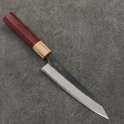 Thương hiệu Seisuke Thép xanh No.2 màu đen hoàn thiện Dao nhỏ Kiritsuke Petty 150mm chuôi dao mẫu trái tim màu tím (bọc: gỗ sồi)