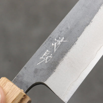 Thương hiệu Seisuke Thép xanh No.2 màu đen hoàn thiện Dao nhỏ Kiritsuke Petty 150mm chuôi dao mẫu trái tim màu tím (bọc: gỗ sồi)