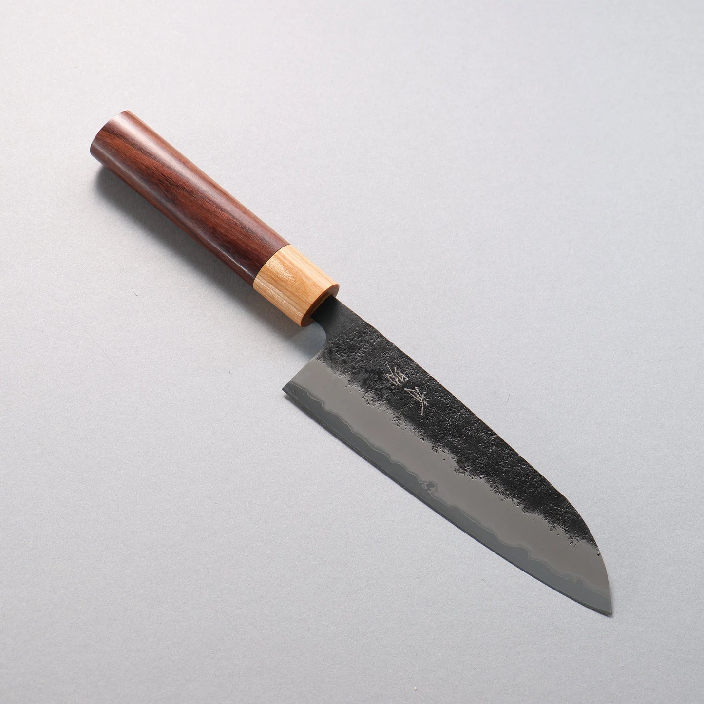 Thương hiệu Seisuke Thép siêu xanh sa tanh đen Dao đa năng Santoku 170mm chuôi dao gỗ hồng mộc (bọc: ván ép trắng)