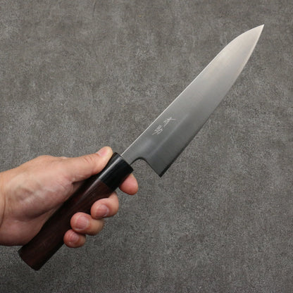 Thương hiệu Seisuke Thép siêu xanh Dao đa năng Gyuto 180mm chuôi dao gỗ hồng mộc (bọc: ván ép đen)