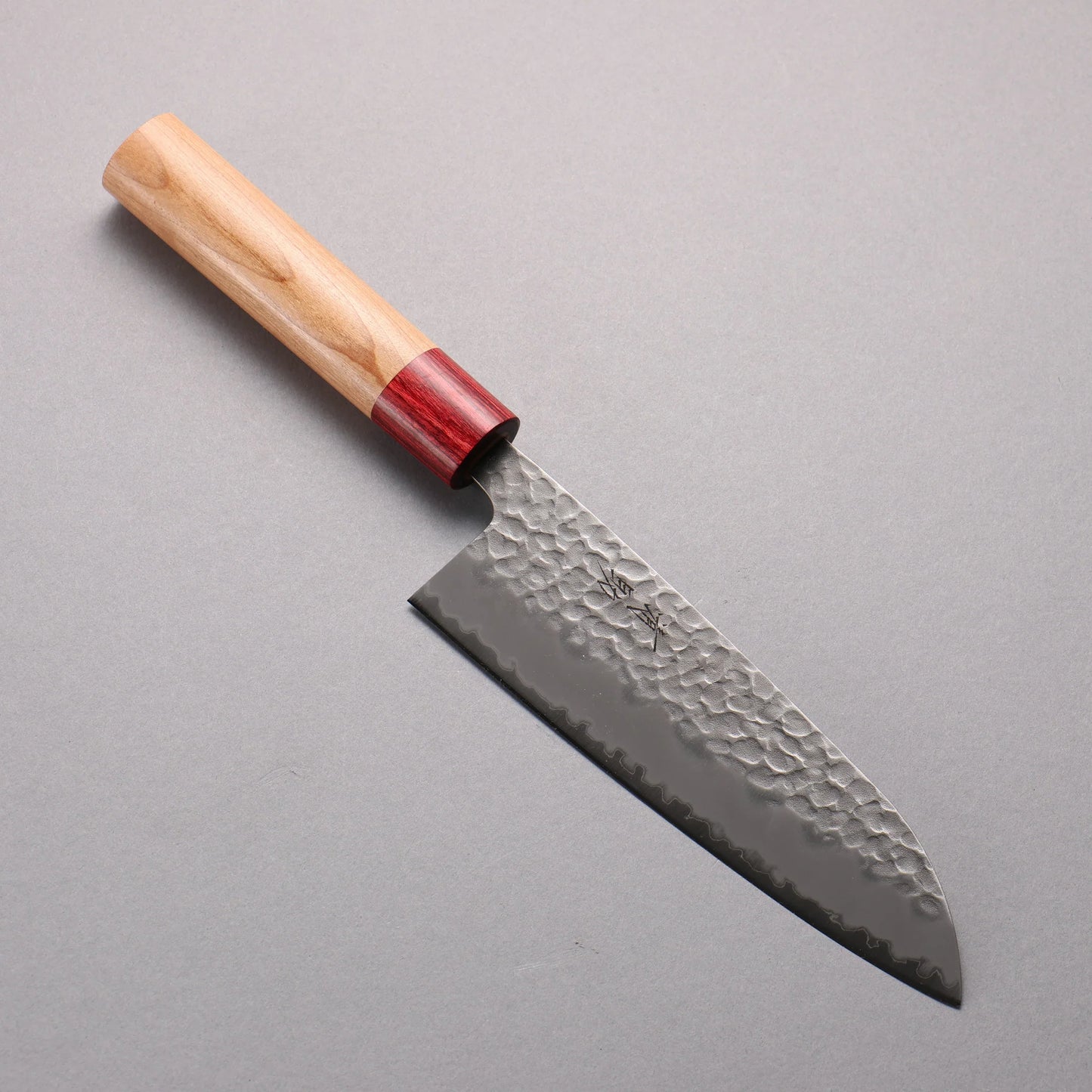 Thương hiệu Seisuke Thép siêu xanh Rèn thủ công vân búa Dao đa năng Santoku 170mm chuôi dao hoa văn gỗ Anh đào mỹ