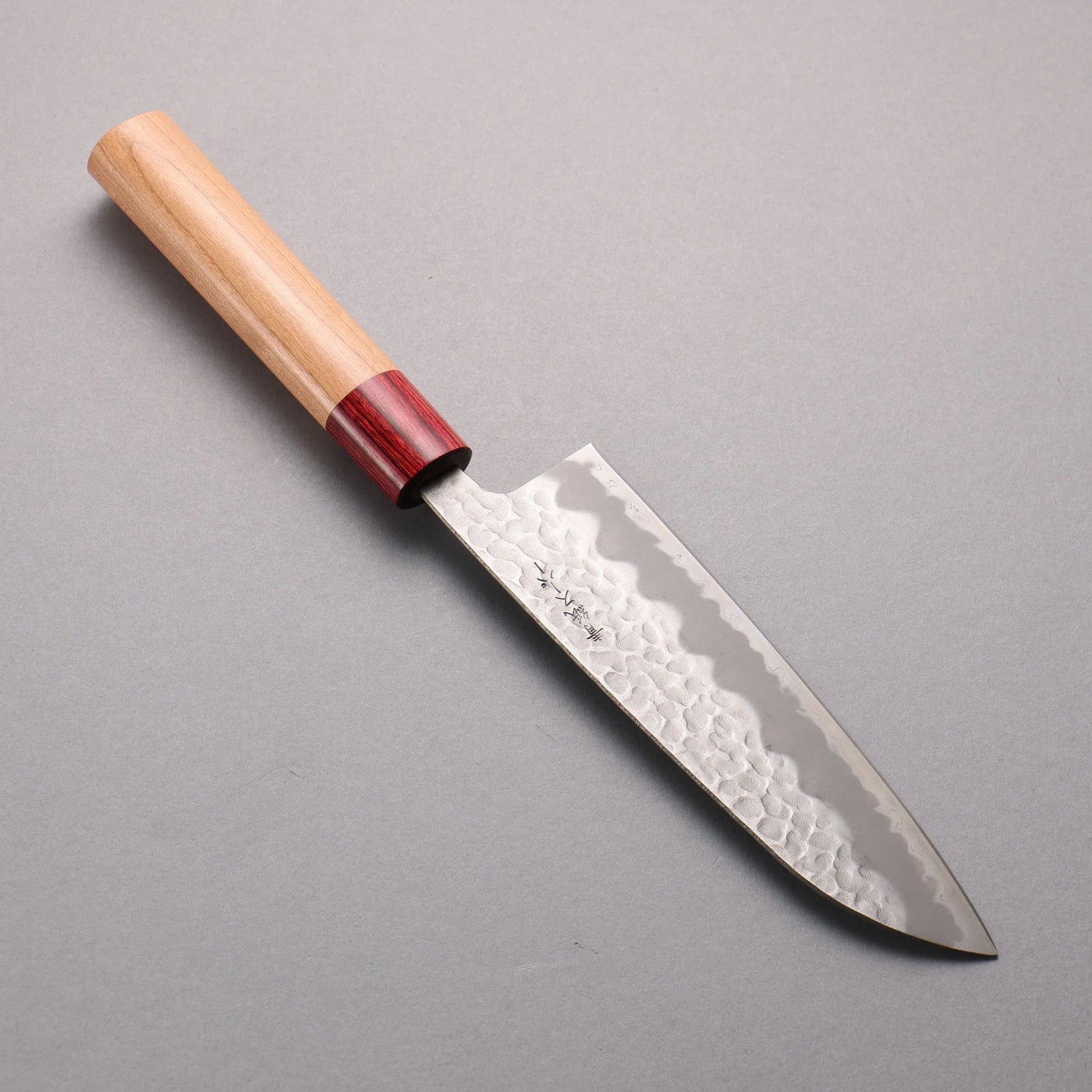 Thương hiệu Seisuke Thép siêu xanh Rèn thủ công vân búa Dao đa năng Santoku 170mm chuôi dao hoa văn gỗ Anh đào mỹ