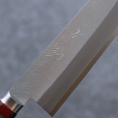 Free ship - Thương hiệu Seisuke Thép siêu xanh Dao đa năng Santoku loại nhỏ dao Nhật 140mm chuôi dao gỗ ép đỏ đen