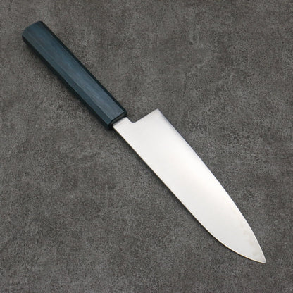 Seisuke Blue Super Steel Polished Finish Santoku Knife 180MM Blue Lacquered Pattern 清助 青スーパー鋼 磨き仕上げ 三徳包丁 180MM 青漆塗り柄 Free ship - Thương hiệu Seisuke Thép siêu xanh Đánh nhẵn bóng Dao đa năng Santoku 180mm chuôi dao sơn mài xanh