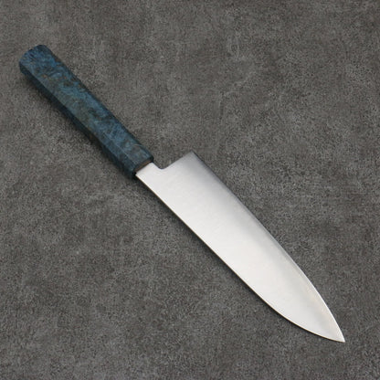 Seisuke Blue Super Steel Polished Finish Santoku Knife 180MM Stabilized Wood Handle 清助 青スーパー鋼 磨き仕上げ 三徳包丁 180MM スタビライズドウッド柄 Free ship - Thương hiệu Seisuke Thép siêu xanh Đánh nhẵn bóng Dao đa năng Santoku 180mm chuôi dao gỗ Stabilized ( một loại gỗ được kết hợp độc đáo giữa gỗ tự nhiên và nhựa Thông)