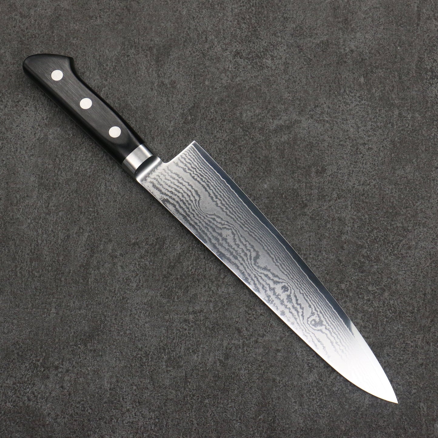 Thương hiệu Seisuke thép VG10 33 Lớp Dao đa năng Gyuto Damascus 210MM chuôi dao bằng gỗ ép đen